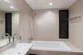 Modern bathroom with a shower and bathtub Royalty Free Stock Photo