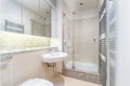 Modern bathroom with shower and bathtub Royalty Free Stock Photo