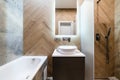 Modern bathroom style in a new house Royalty Free Stock Photo