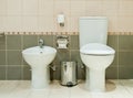 Modern Bathroom with Toilet and Bidet