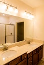 Modern Bathroom with Two Level Vanity Royalty Free Stock Photo