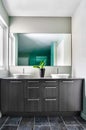 Modern Bathroom using soft Green Pastel Colors Royalty Free Stock Photo