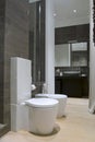 Modern bathroom with white sanitary ware