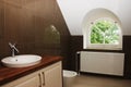 Modern bathroom with window Royalty Free Stock Photo