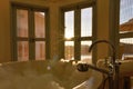 Modern bathtub bathroom interior in hotel Royalty Free Stock Photo