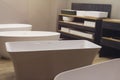 Modern bathtubs in a store Royalty Free Stock Photo