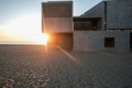 Modern Beachfront Architecture with Sunset Light Royalty Free Stock Photo