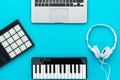 Modern beatmaker essential studio equipment Royalty Free Stock Photo