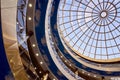 Modern architecture. Round glass roof. Blue color Royalty Free Stock Photo