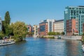 Modern beautiful buildings and hotels at the riverside near the Tiergarten, Berlin, Germany