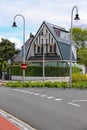 Modern beautiful house on Haarlemmerstraat street in Zandvoort Royalty Free Stock Photo