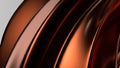 Modern beauty expressed with copper metal plate Bezier curves Elegant and modern 3D Rendering abstract background