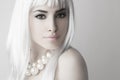 Modern beauty with platinum blonde hair color