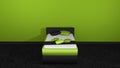 Modern bed in green-black