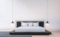 Modern bedroom with black and white 3d rendering image Royalty Free Stock Photo