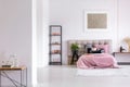 Modern bedroom with copper accessories Royalty Free Stock Photo