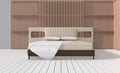 Modern bedroom decorate with slat.