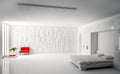 Modern bedroom interior 3d render Royalty Free Stock Photo