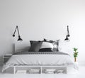 Modern bedroom interior background, wall mock up Royalty Free Stock Photo