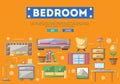 Modern bedroom interior decoration poster Royalty Free Stock Photo