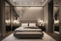 Modern bedroom Interior design Stylish and comfortable illustration minimalist Royalty Free Stock Photo