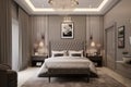 Modern bedroom Interior design Stylish and comfortable illustration minimalist Royalty Free Stock Photo