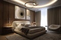 Modern bedroom Interior design Stylish and comfortable illustration minimalist Royalty Free Stock Photo