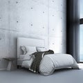 The modern bedroom interior design for work from home and social distacing and concrete background
