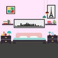 Modern bedroom interior vector illustration Royalty Free Stock Photo