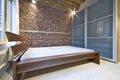 Modern bedroom in warehouse conversion Royalty Free Stock Photo