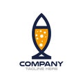 Modern beer fish and bar logo. Royalty Free Stock Photo