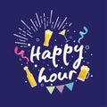 Modern Beer Happy Hour Card Illustration