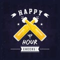 Modern Beer Happy Hour Card Illustration