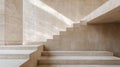 Modern Beige Concrete Staircase Architectural Design Royalty Free Stock Photo