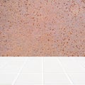 Modern beige mosaic with the wall made of rusty structure Royalty Free Stock Photo