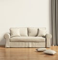 Modern beige sofa in a contemprary living room Royalty Free Stock Photo
