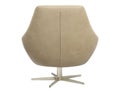 Modern beige velvet upholstery swivel armchair. 3d render