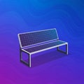 Modern bench design with integrated solar panels on the seat and back. The structure Royalty Free Stock Photo