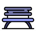 Modern bench icon color outline vector