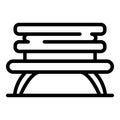 Modern bench icon, outline style