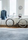 Modern bicycle and denim shirt