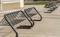 Bicycle rack on the street of a city Royalty Free Stock Photo