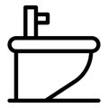 Modern bidet icon, outline style