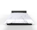 Modern Big Bed - White Sheets - Front View