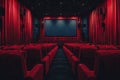 Modern big cinema interior room. Generative AI