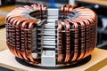 Modern big copper transformer. Generative AI