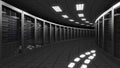 Modern big data center servers. 3D rendering Royalty Free Stock Photo