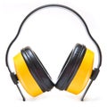 Modern big headphones isolated on white Royalty Free Stock Photo