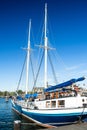 Sailing yacht in Stockholm marina, Sweden Royalty Free Stock Photo