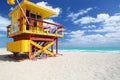 Modern bike & lifeguard station in Miami Beach Royalty Free Stock Photo